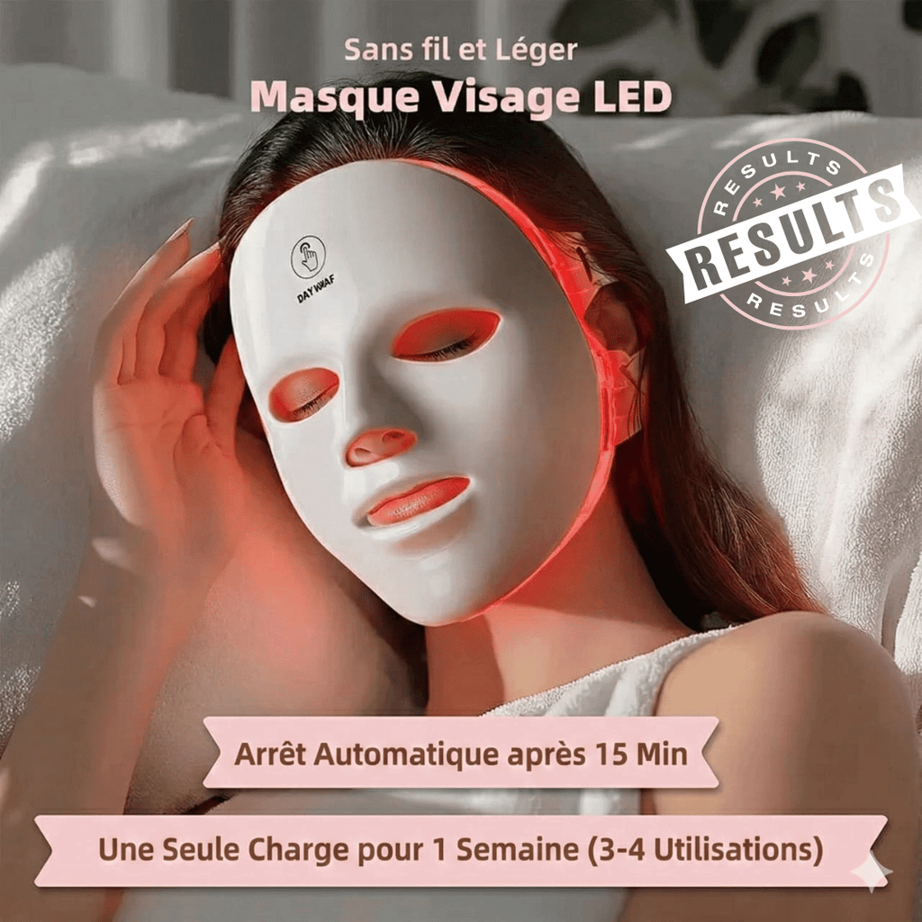 LuxeDerma™ Soin LED Visage for effective LED facial treatment with automatic shut-off feature.