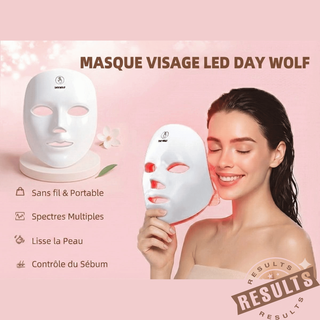 LuxeDerma™ Soin LED Visage featuring LED facial treatment for skin tightening and rejuvenation.